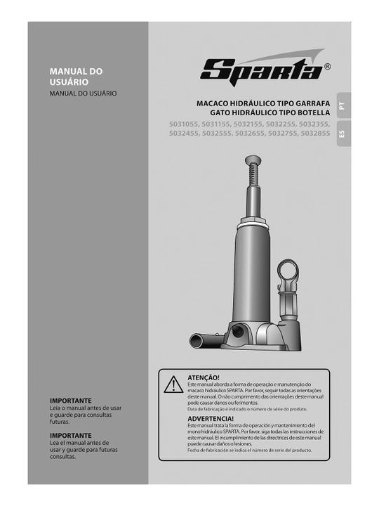 Domkrat gidravlik shishali SPARTA, 8 t, ko'tarilish 200-385 mm, 50324