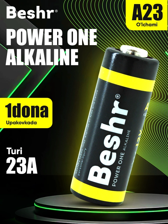 Beshr Power One A23/A27, 1.2V batareyalari, avto signalizatsiya, qo‘riqlash tizimi uchun