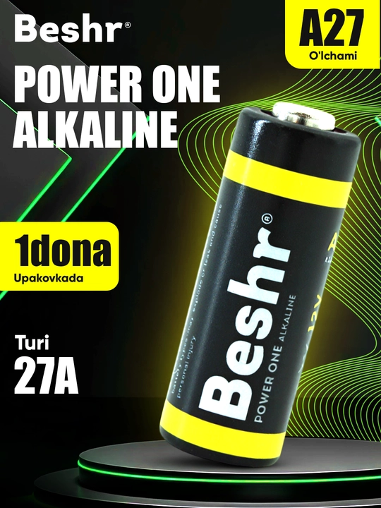 Beshr Power One A23/A27, 1.2V batareyalari, avto signalizatsiya, qo‘riqlash tizimi uchun