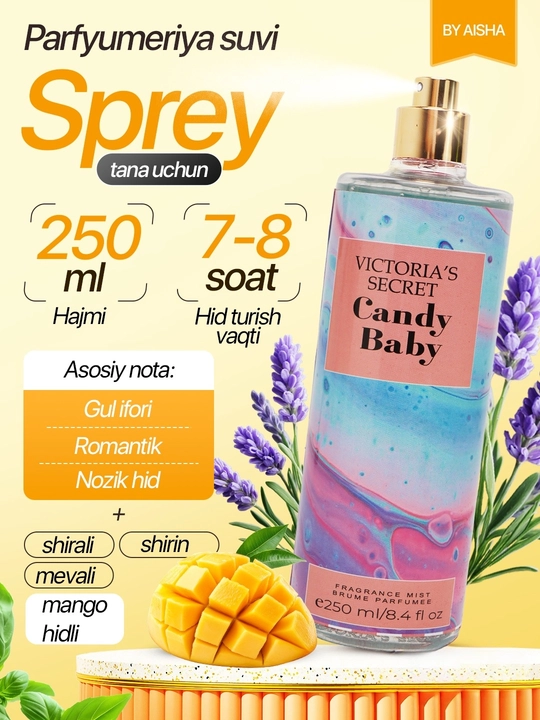 Sprey Victoria Secret Aqua kiss, Tempatation, Shimmer mist, 250 ml - 