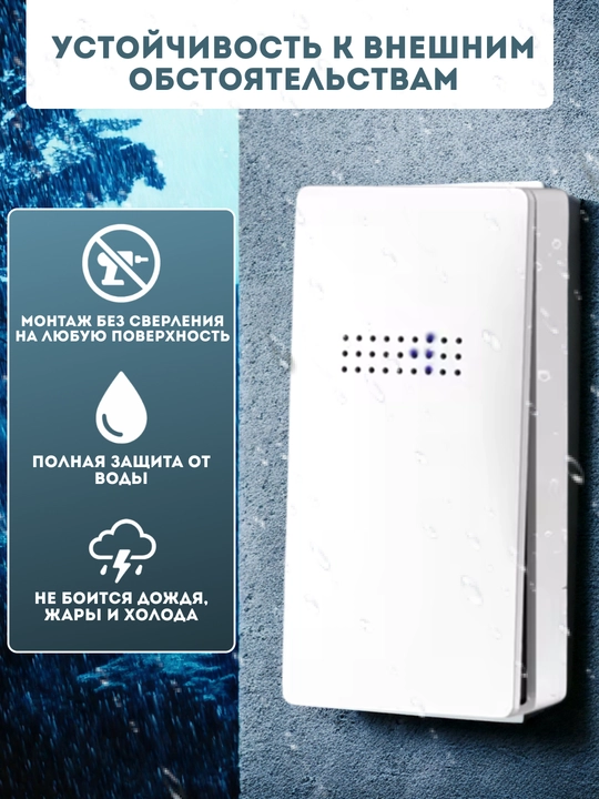 Aqlli simsiz eshik jiringlagichi, namlikdan himoyalangan, rozetkali domofon