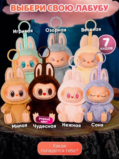 Labubu мягкая игрушка, брелок сюрприз лабубу. 1, 2, 3 поколения