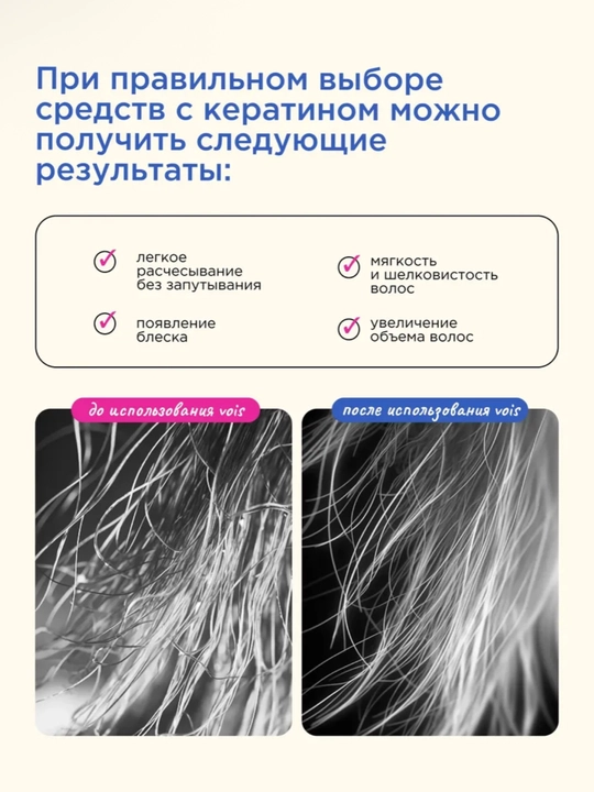 VOiS dan keratinli sochlar uchun niqob, namlovchi, tiklovchi