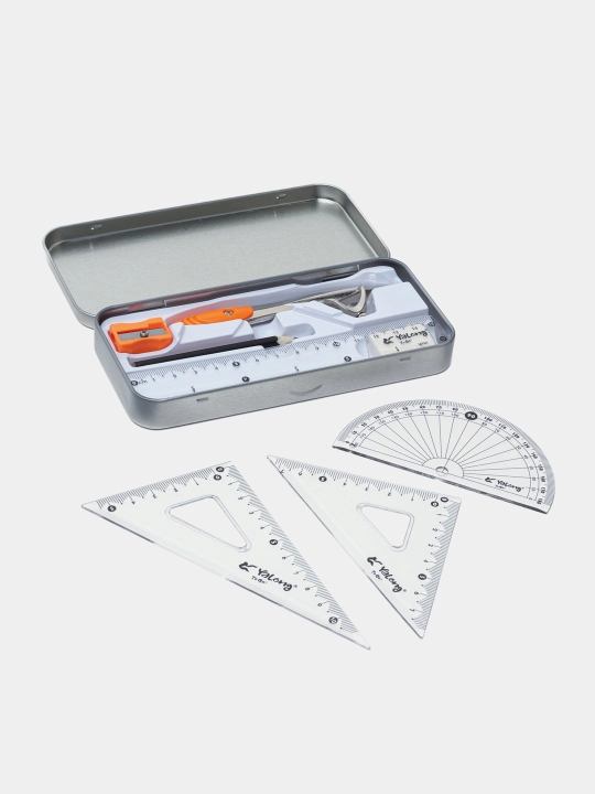 Geometrik chizmachilik to'plami Yalong, sirkul bilan, 8 ta element - 