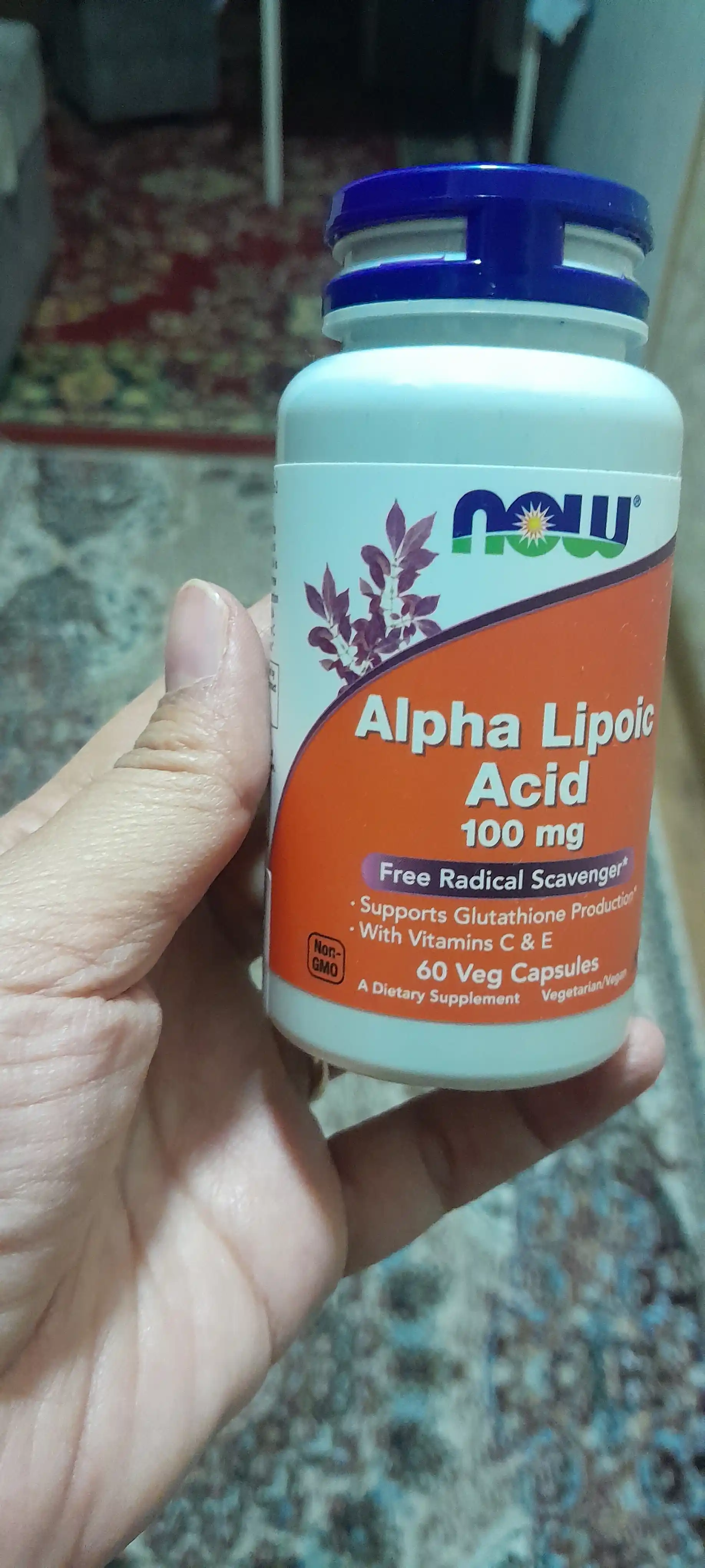 NOW Foods, Alfa lipolik kislota, 100 mg, 60 ta kapsula