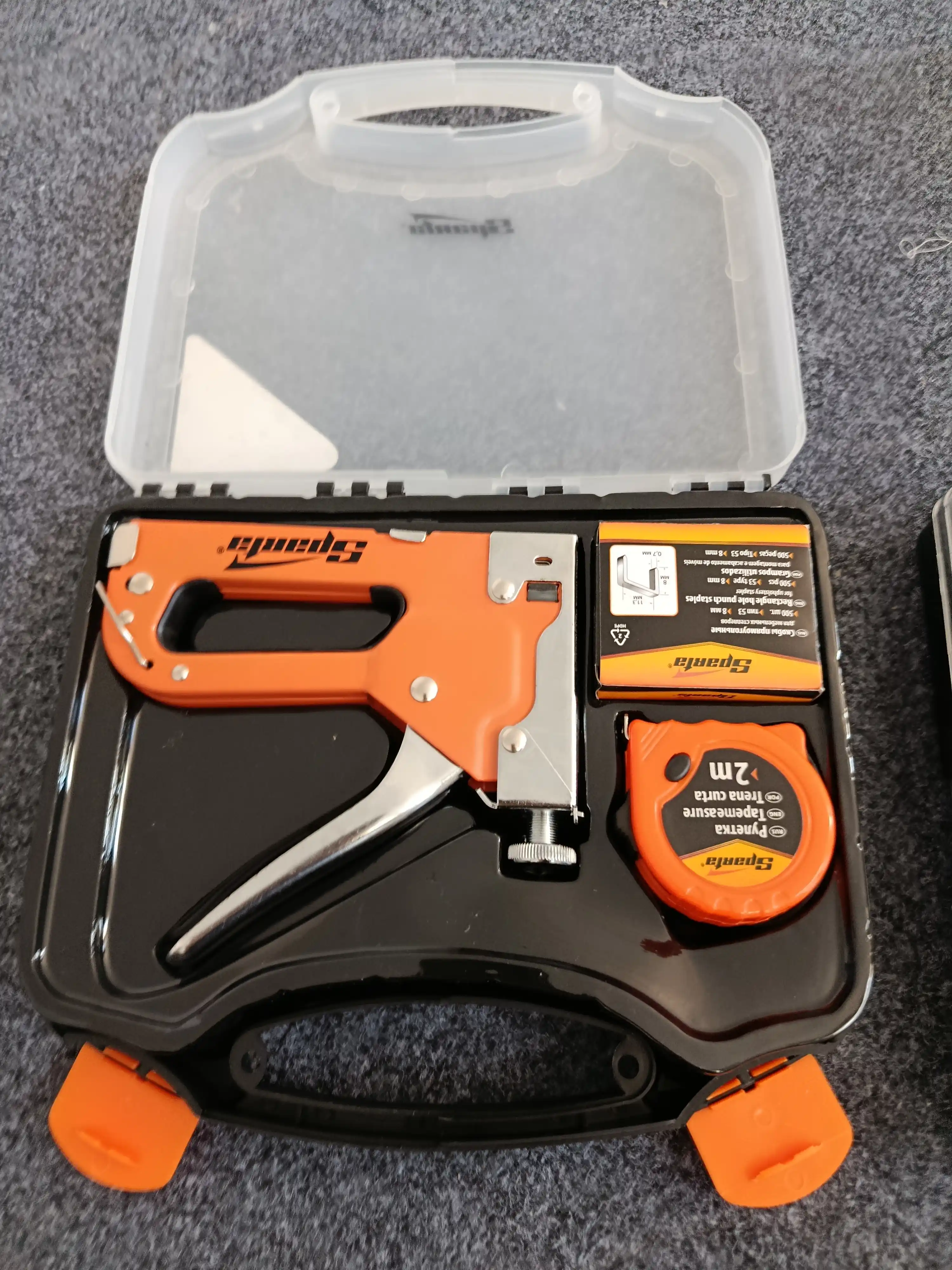 SPARTA mebel stapleri, skobalar 53,4-14 mm 500 dona, ruletka 2 m, 42003