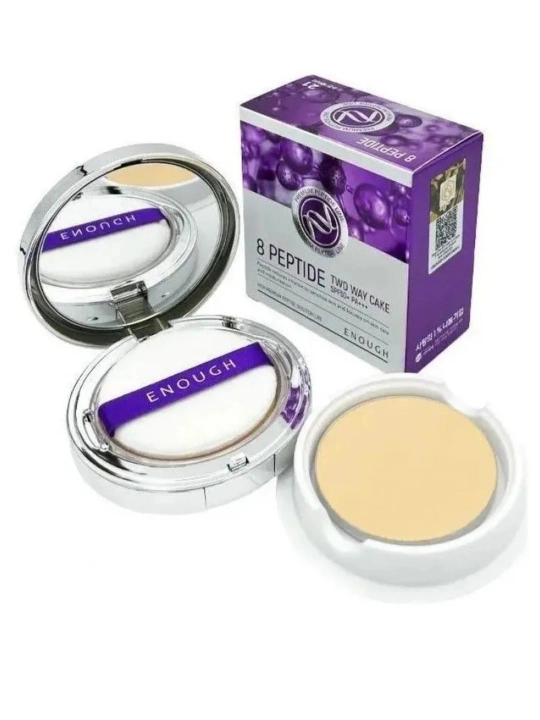 ENOUGH oltin kukuni bilan Rich Gold Two Way Cake SPF50+/PA++, zahira bloki bilan, Ton 13