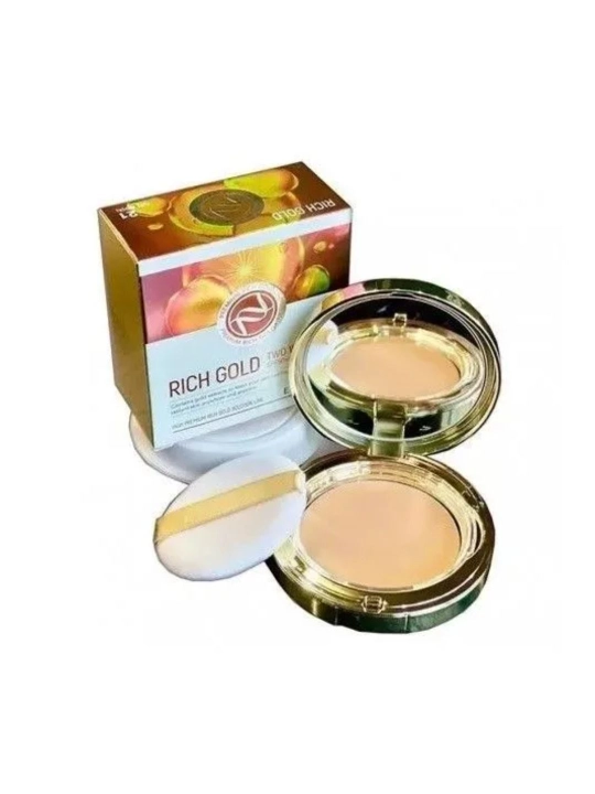 ENOUGH oltin kukuni bilan Rich Gold Two Way Cake SPF50+/PA++, zahira bloki bilan, Ton 13