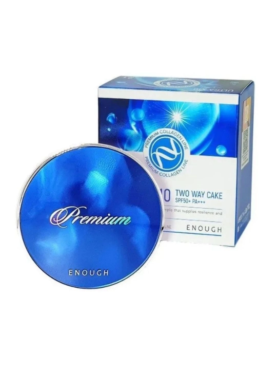 ENOUGH oltin kukuni bilan Rich Gold Two Way Cake SPF50+/PA++, zahira bloki bilan, Ton 13