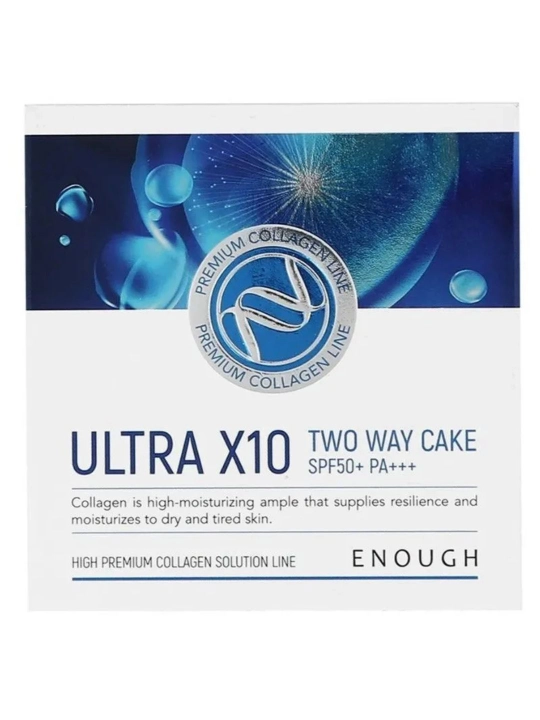 ENOUGH oltin kukuni bilan Rich Gold Two Way Cake SPF50+/PA++, zahira bloki bilan, Ton 13