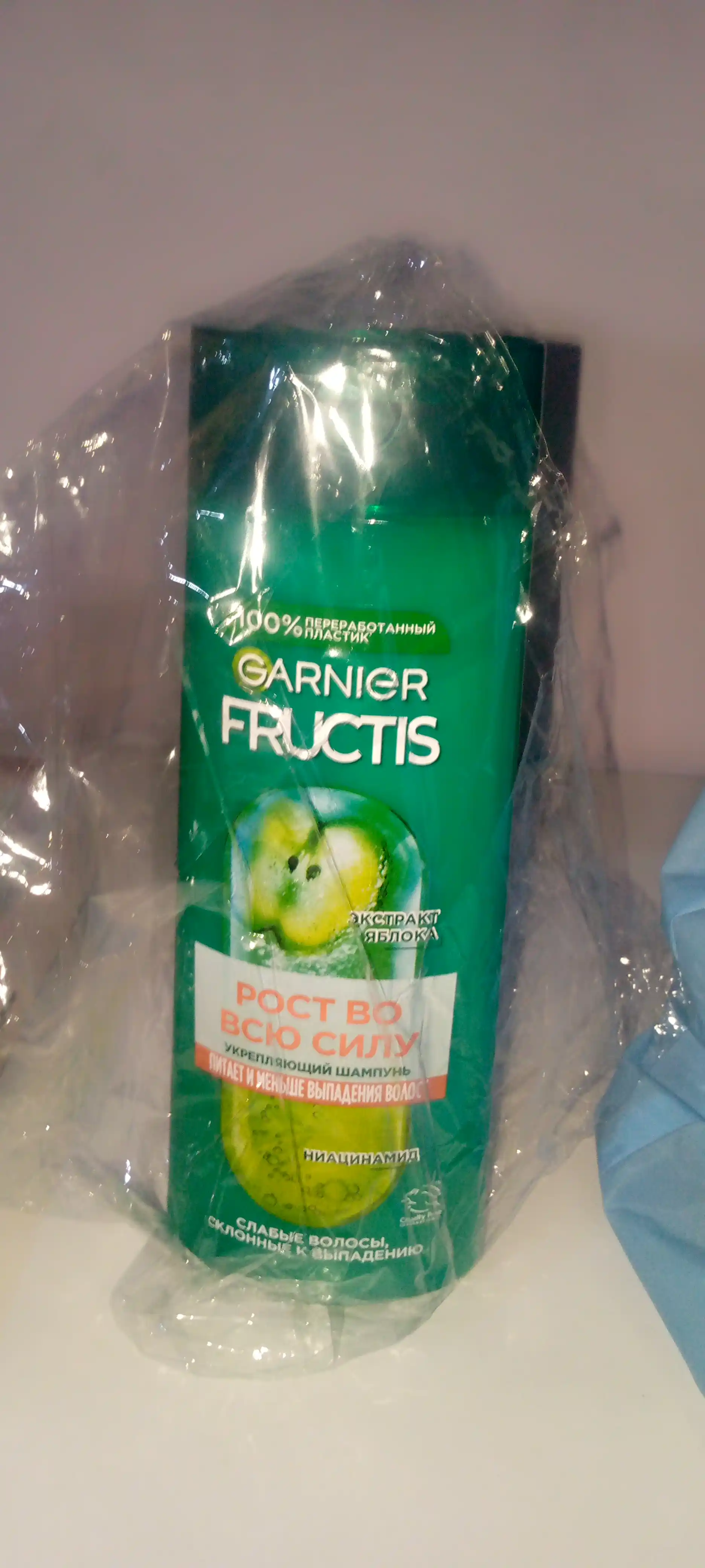 Shampun Garnier Fructis, yo'liq quvvat bilan o'sadi, zaiflashgan sochlar uchun, 400 ml