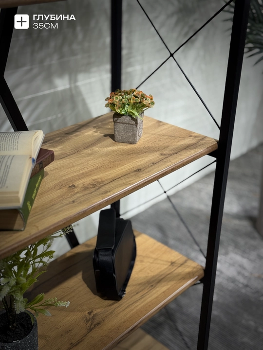 Стеллаж Вена в стиле лофт в гостиную, Woodline