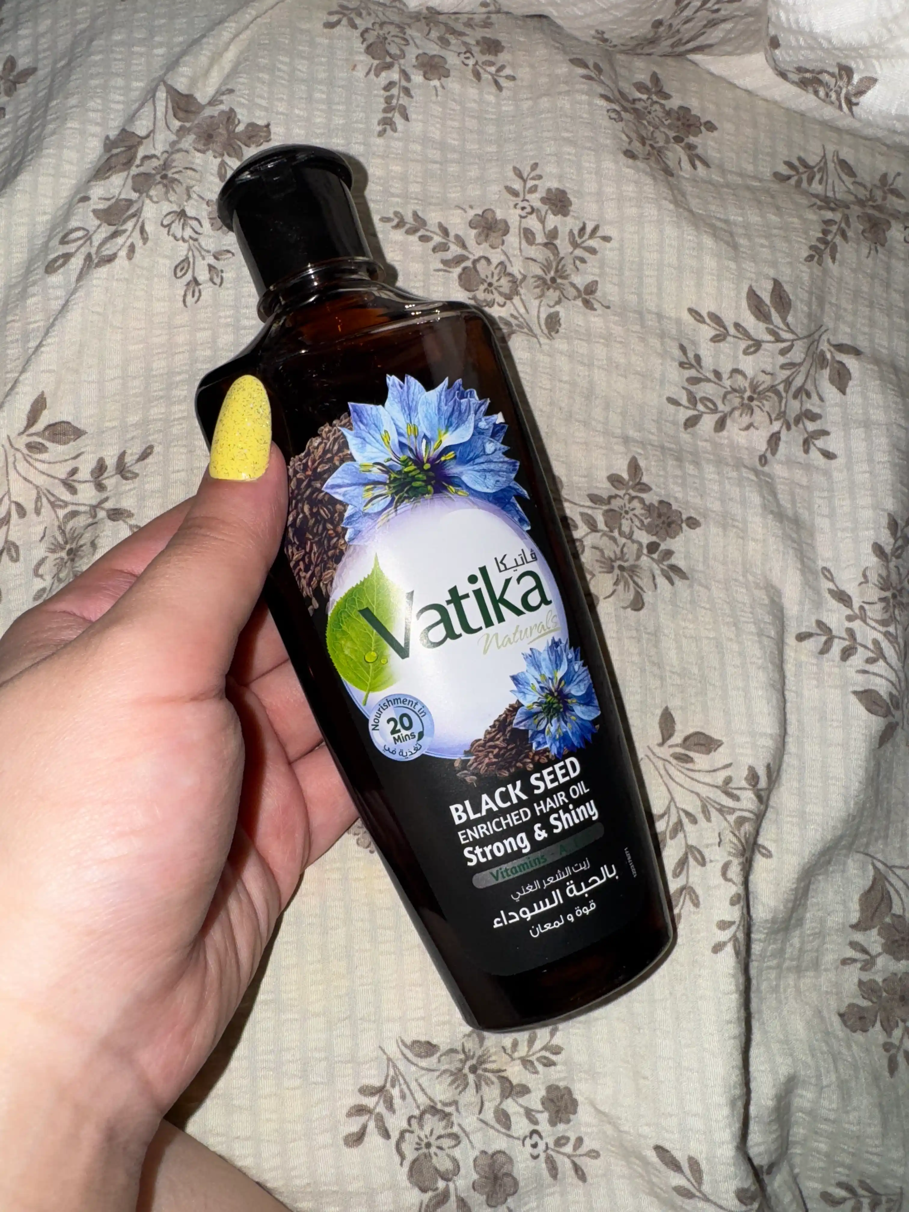 Soch yog'i Dabur Vatika Black Seed, yorqinlik va mustahkamlash, zira ekstrakti, 200 ml