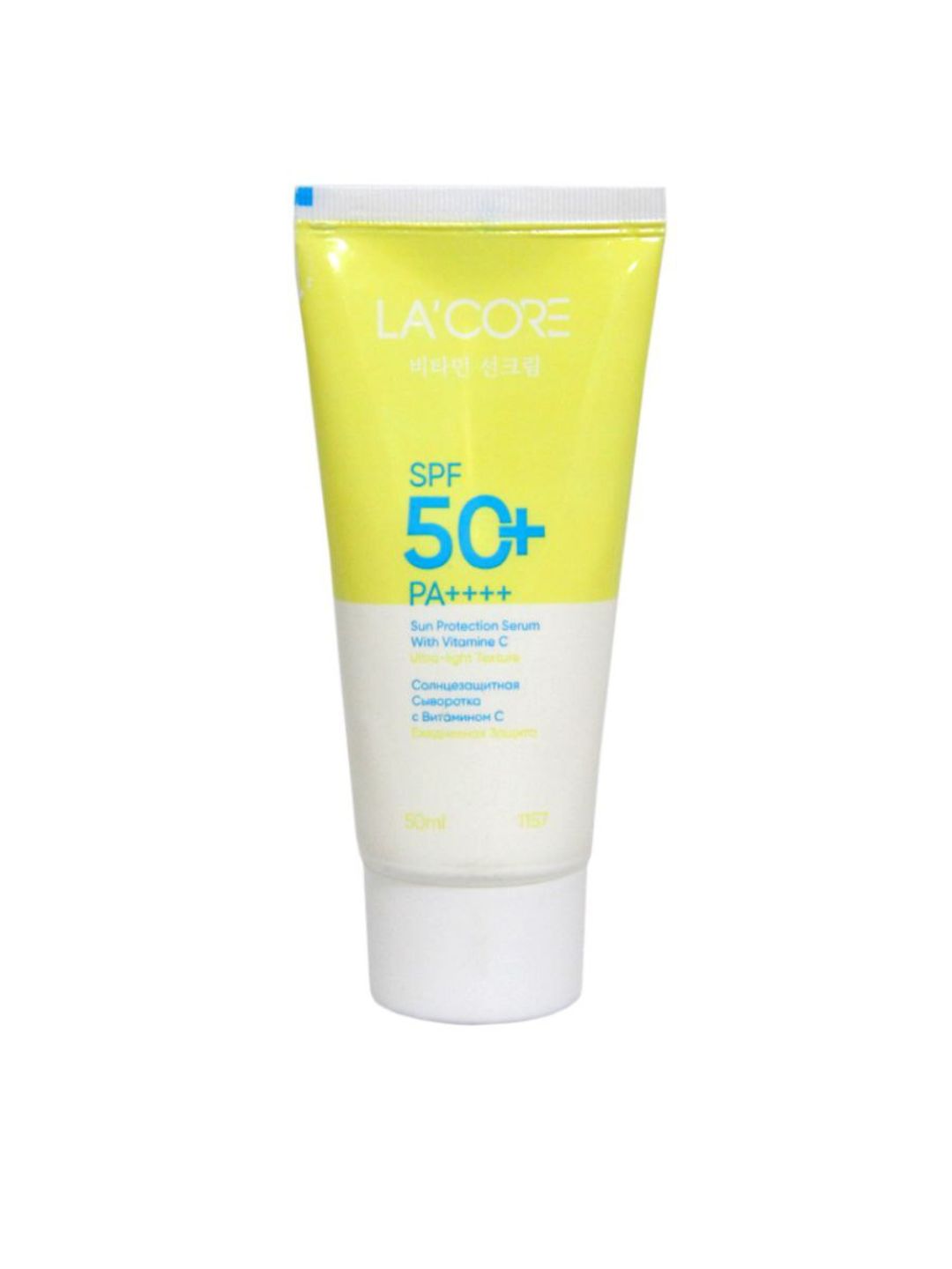 La'core quyoshdan himoyalovchi krem, SPF 50+ PA++++, C vitamin va Civrotka bilan