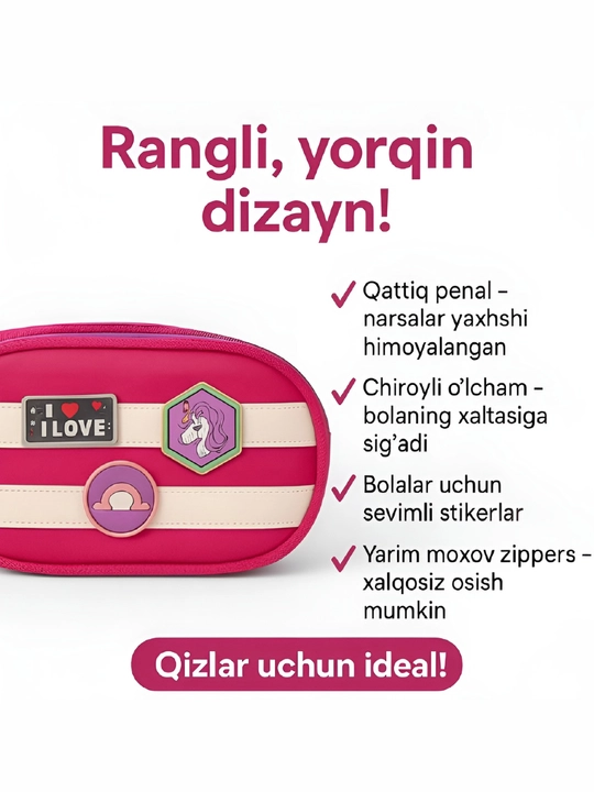 Maktab va o'qish uchun qiz va o'g'il bolalar uchun ryukzaklar, 3 qismli sumkalar to'plami
