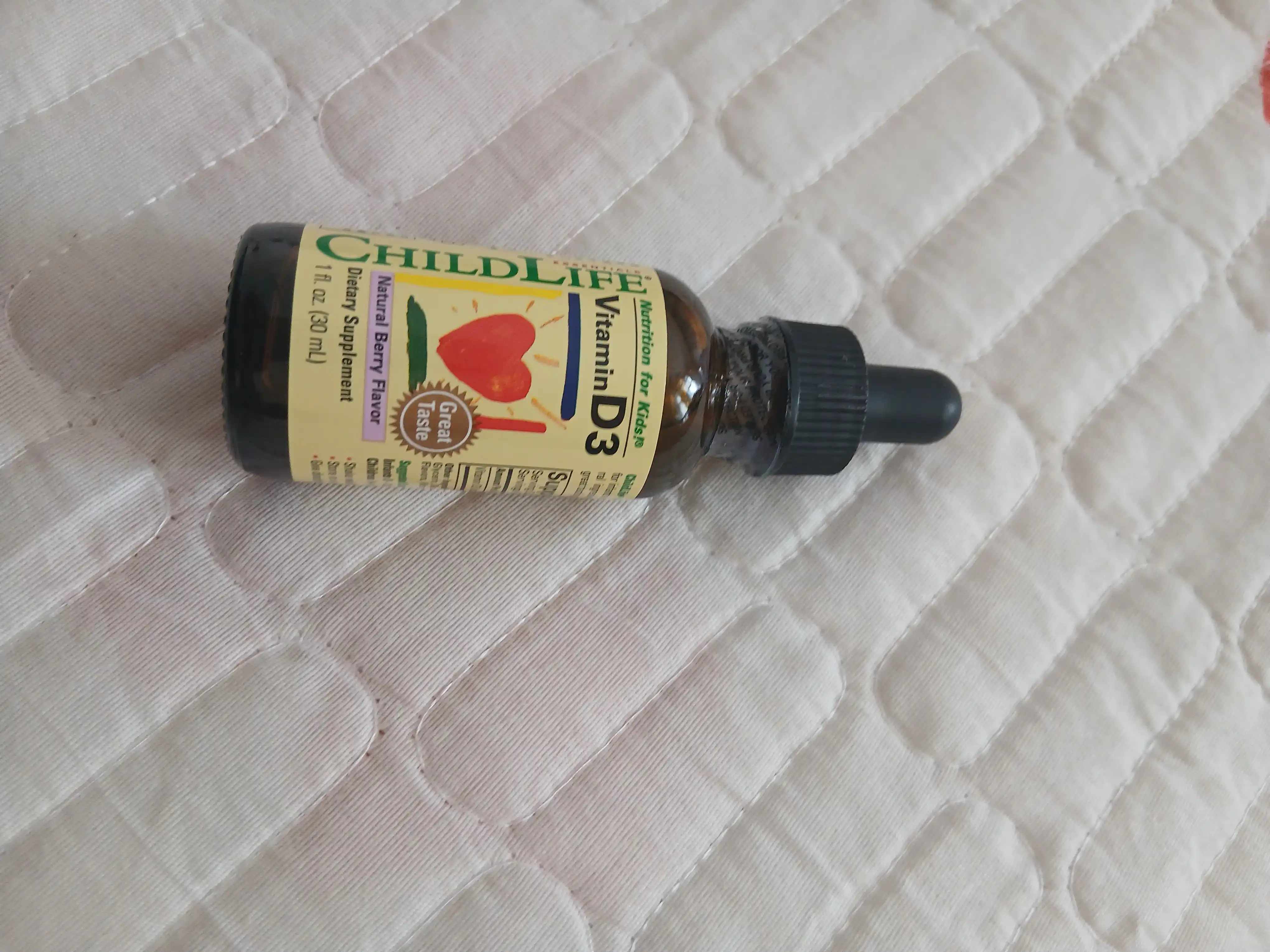 Vitamin D 3 Childlife Essentials 500 ME, meva ta'mi bilan, 30 ml, bolalarga vitamin D