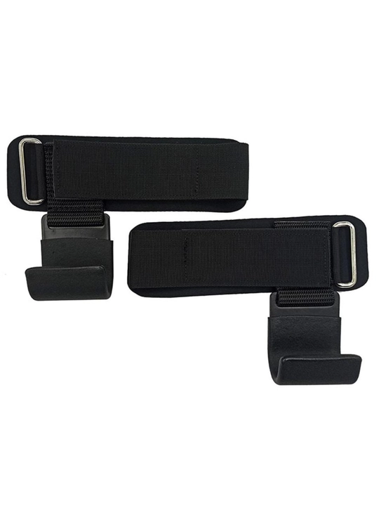 Крюки для перекладины и тяги ReKoy FG006, кожаные, черные, 2 шт