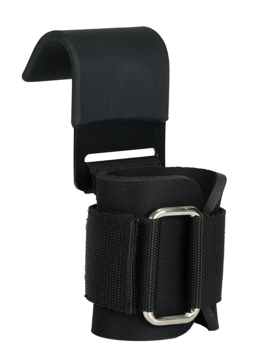 Крюки для перекладины и тяги ReKoy FG006, кожаные, черные, 2 шт - 