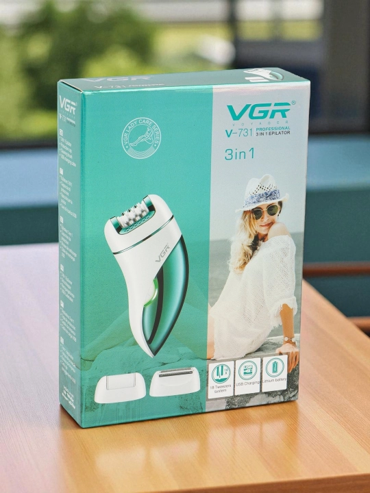 EPILYATOR professional model VGR V-731 ayollar uchun simsiz tana epilyatorlari
