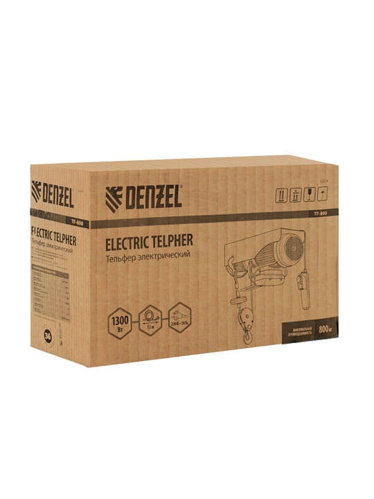 DENZEL TF-800 telfer, elektr, 0,8 t, 1300 Vt, balandligi 12 m, 8 m,min, 52014