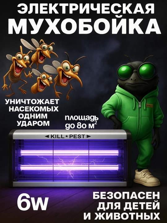 Лампа от комаров, мухобойка , мухоловка и для других насекомых