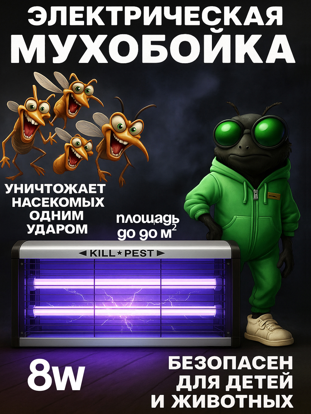 Лампа от комаров, мухобойка , мухоловка и для других насекомых
