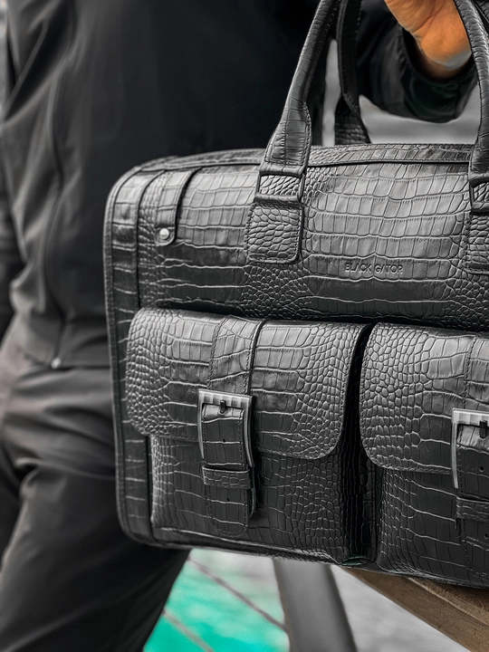 Sport va sayohat sumkasi, haqiqiy charm Black Gator