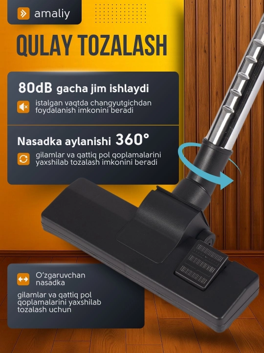 Changyutgich BOSH 3600 Vt — 4 l konteyner, 5 m shnur, xaltasiz, HEPA filt