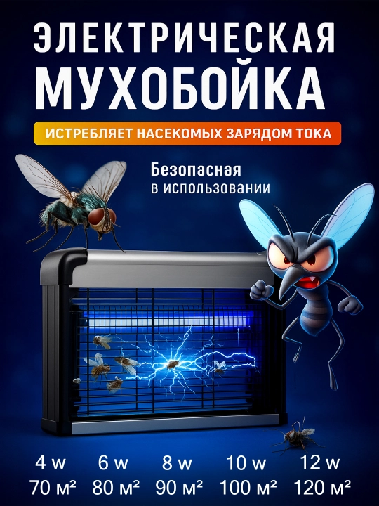Chivin, pashsha va hasharotlarga qarshi elektr chivin urgich