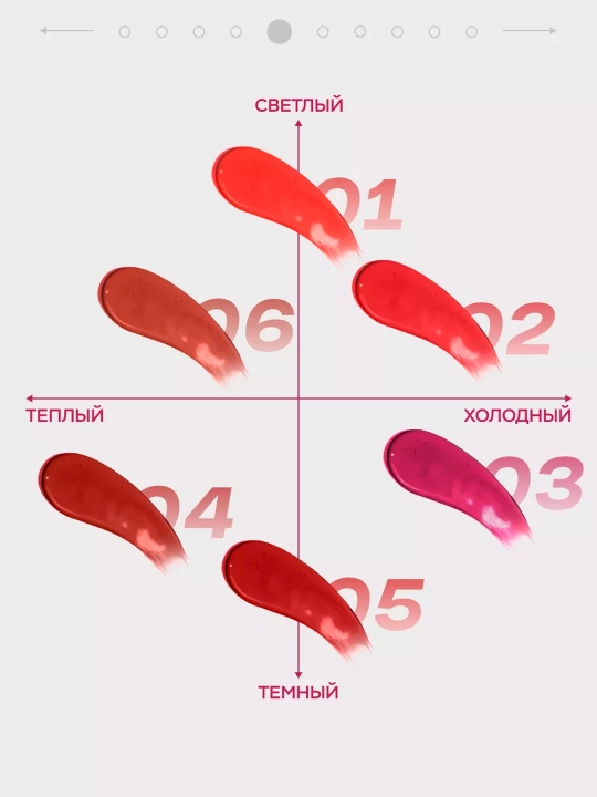 LUXVISAGE Lip Tint Aqua Gel lablar uchun, mat effekt, gigiyaluron kompleksi, 3.5 g