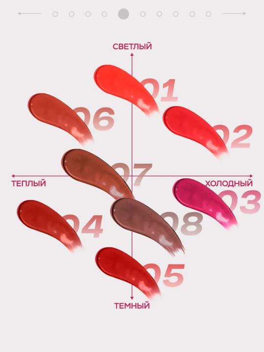 LUXVISAGE Lip Tint Aqua Gel lablar uchun, mat effekt, gigiyaluron kompleksi, 3.5 g