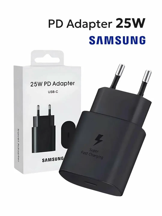 Samsung adapteri, 25 Vt/Vt PD quvvatlash moslamasi, tezkor quvvatlash va Type-C porti bilan