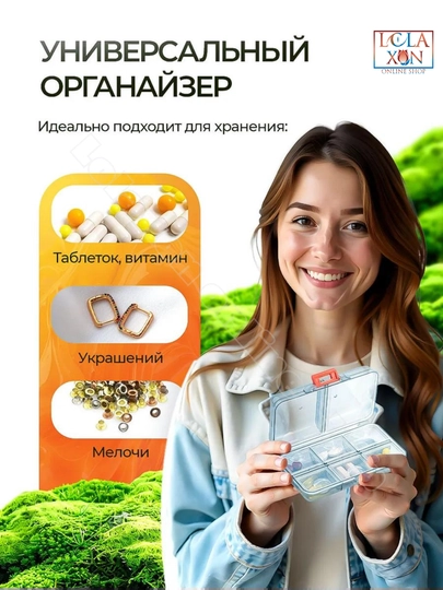 Таблетница, контейнер для лекарств и витаминов, органайзер для таблеток