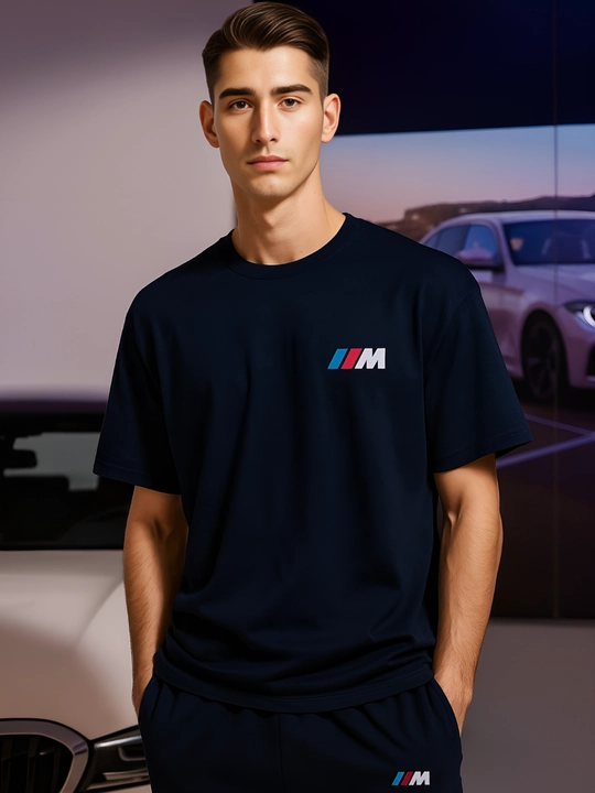BMW M5 F90 printli erkaklar sport kostyumi, Oversize, o'smirlar uchun futbolka va shortik