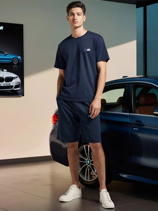 BMW M5 F90 printli erkaklar sport kostyumi, Oversize, o'smirlar uchun futbolka va shortik