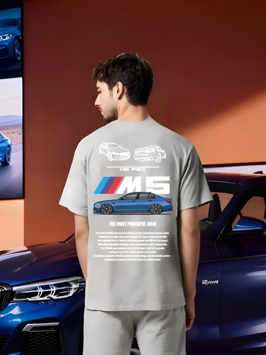 BMW M5 F90 printli erkaklar sport kostyumi, Oversize, o'smirlar uchun futbolka va shortik