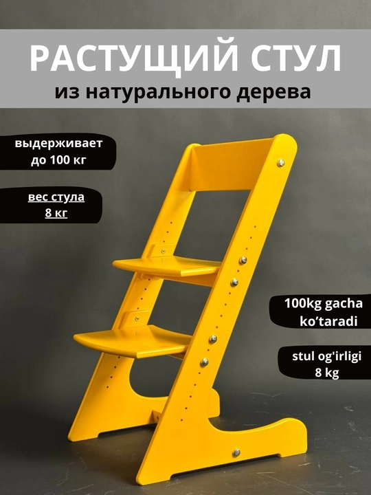Растущий стул, детский, вырастайка, ортопедический, 100% дерево, для мальчика и девочки