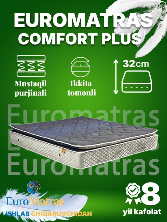 Comrot Plus– Независимый блок пружинный матрас с Топпером и двухсторонним комфортом - 