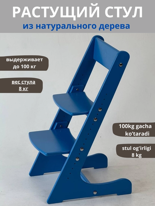 Растущий стул, детский, вырастайка, ортопедический, 100% дерево, для мальчика и девочки