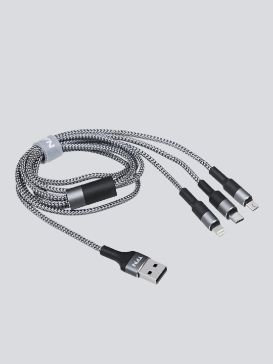 Tez zaryadlash va malumotlarni uzatish uchun kabel Type-C-Mikro 3 tasi birda