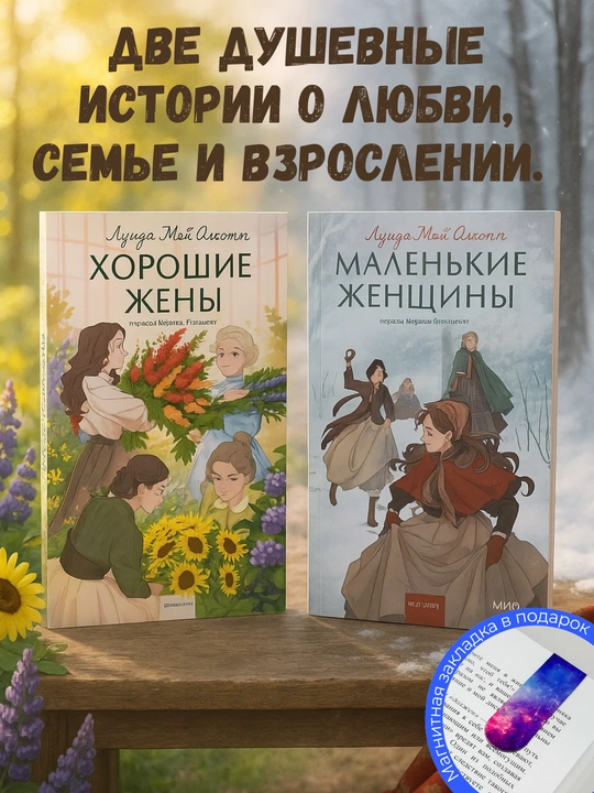 Nabor knig Luizy` Me`i` Olkott «Malen`kie zhenshchiny`» i «Horoshie zheny`» - 
