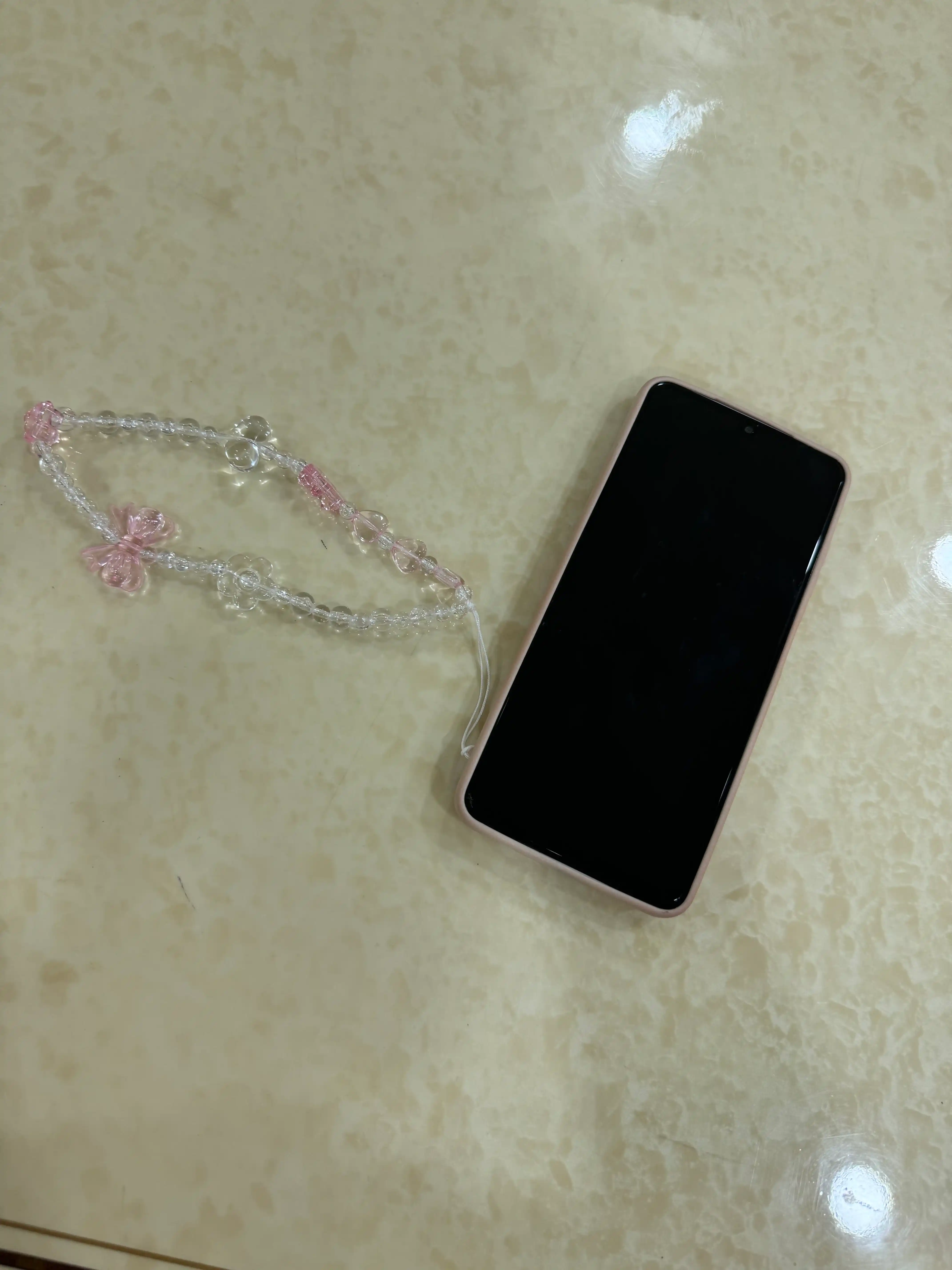 Kapalak va munchoqli marjon zanjiri, telefon, sumka va kalitlar uchun aksessuar,brelok