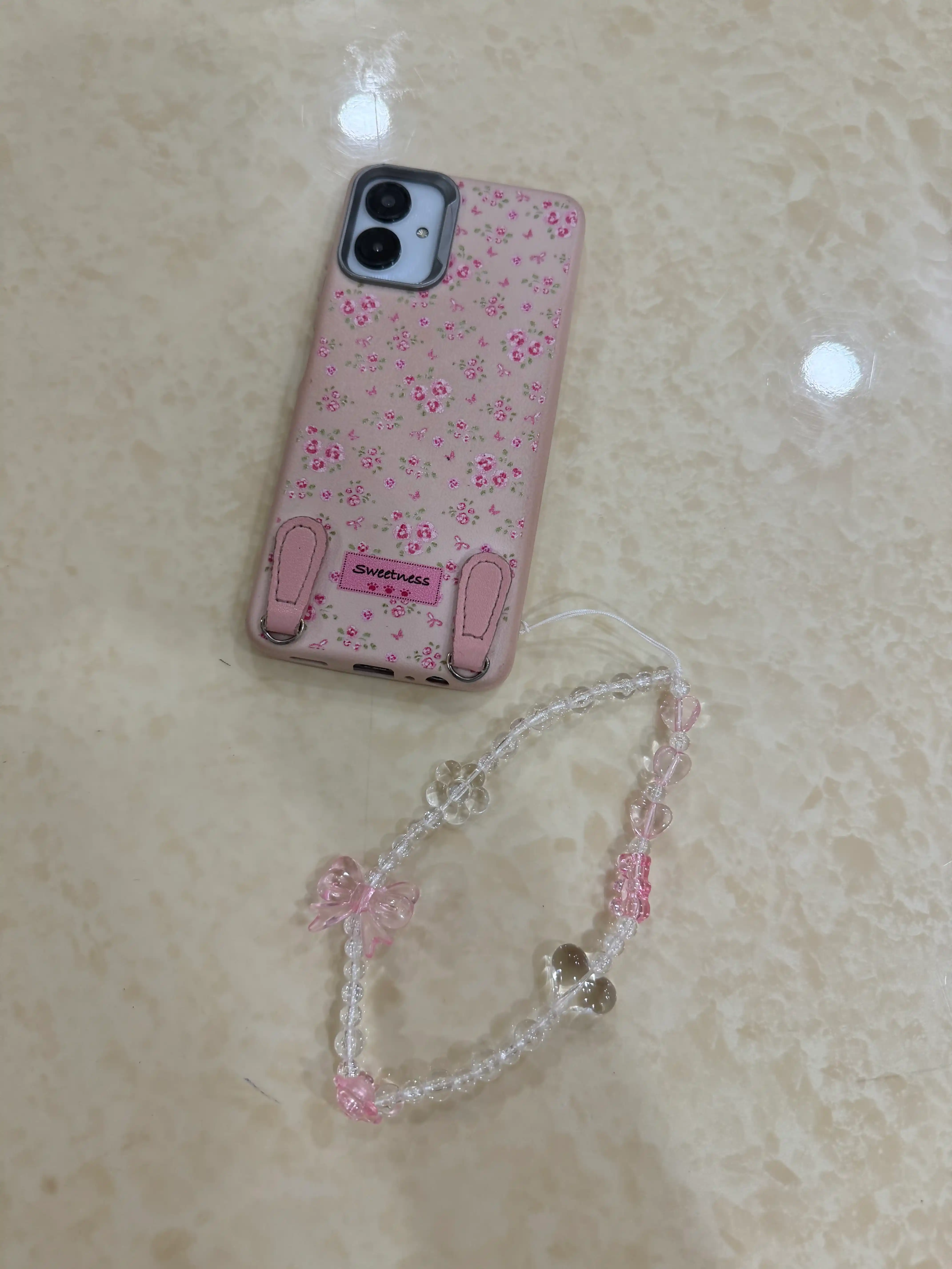 Kapalak va munchoqli marjon zanjiri, telefon, sumka va kalitlar uchun aksessuar,brelok