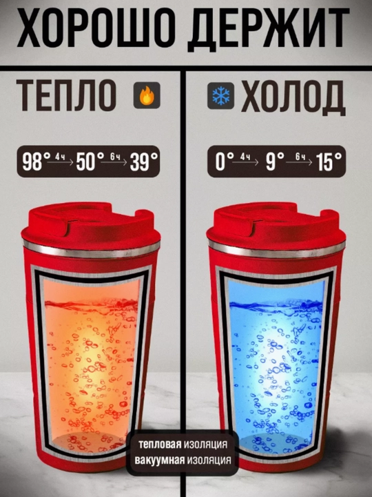 Choy va qahva uchun zanglamaydigan po'latdan yasalgan termosli krujka,