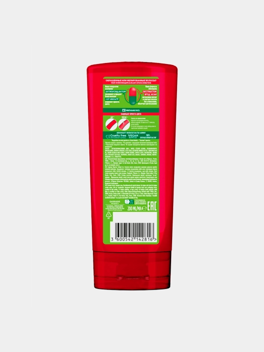 Sochlar uchun konditsioner balzam Garnier Fructis meva konsentrati bilan, 200 ml