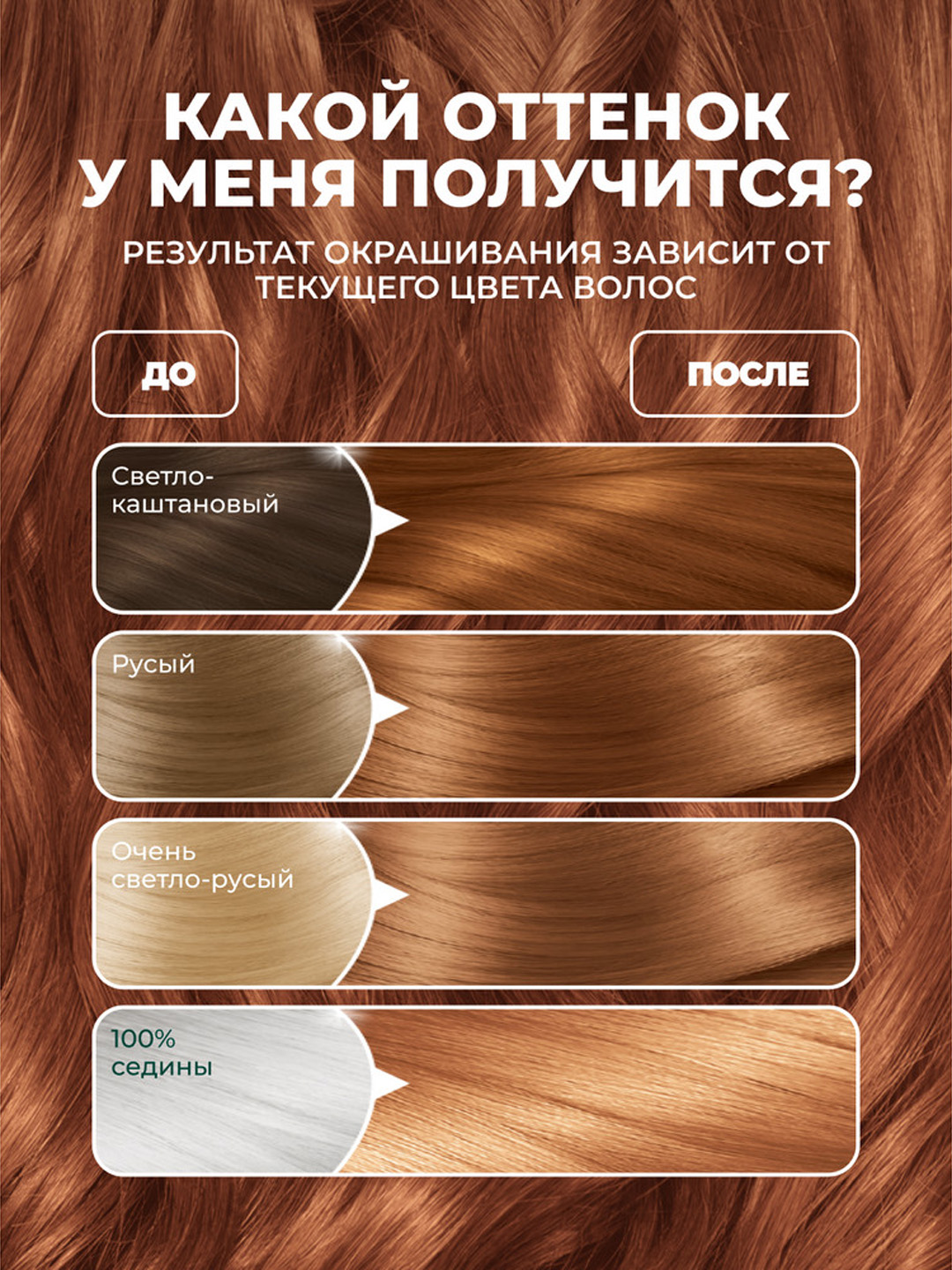 Sochlar uchun krem bo'yog' Color Naturals, ton 7.34 Amber