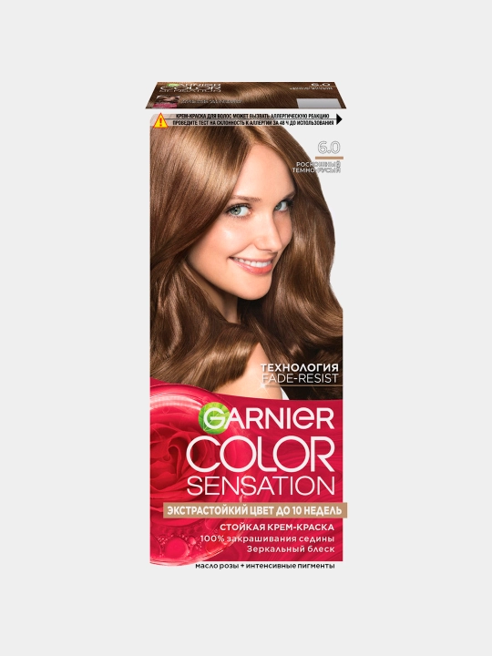 Soch bo'yog'i Garnier Color Sensation, ton 6.0 to'q sarg'ish