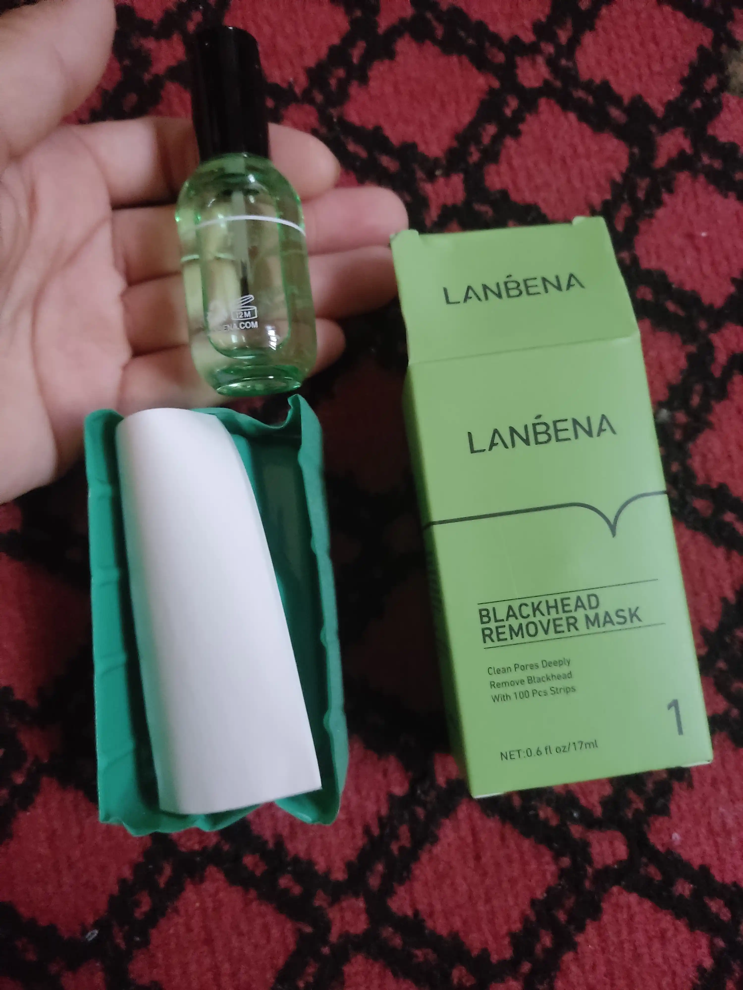 Маска от черных точек и прыщей Lanbena, +60 стикеров, крем для лица, носа, очищает акне, 30 г