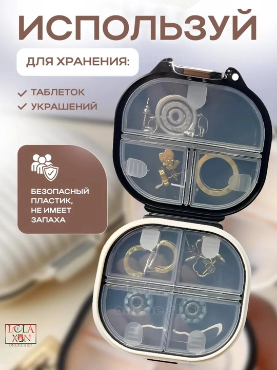 Таблетница, контейнер для лекарств и витаминов, органайзер для таблеток