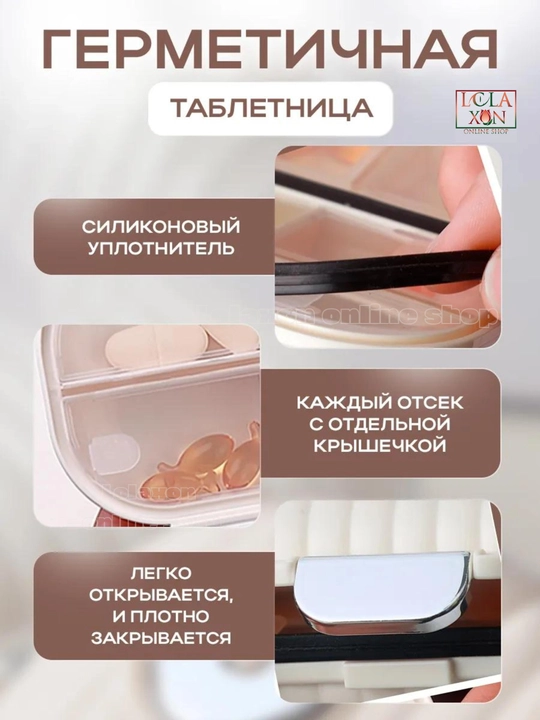 Таблетница, контейнер для лекарств и витаминов, органайзер для таблеток